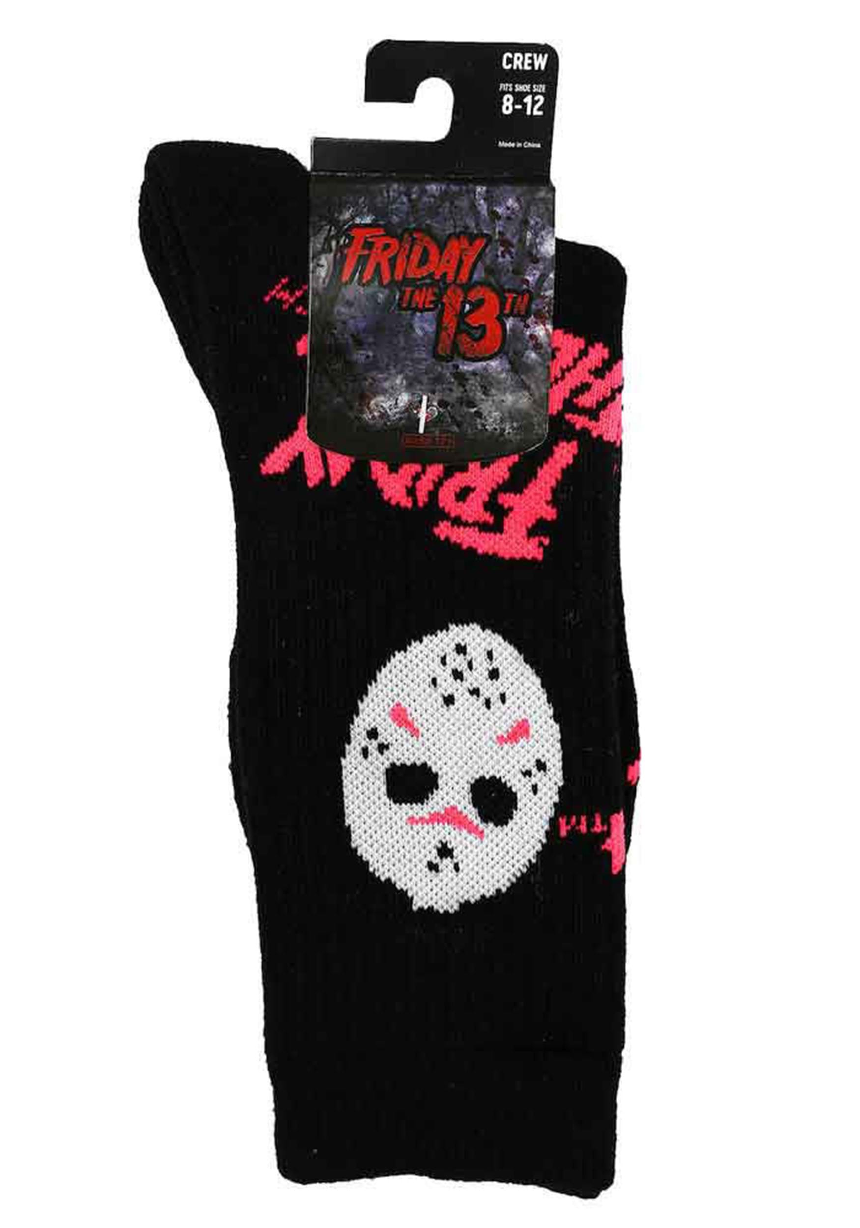 Friday The 13th Icons Black Light Crew Sock For Adults