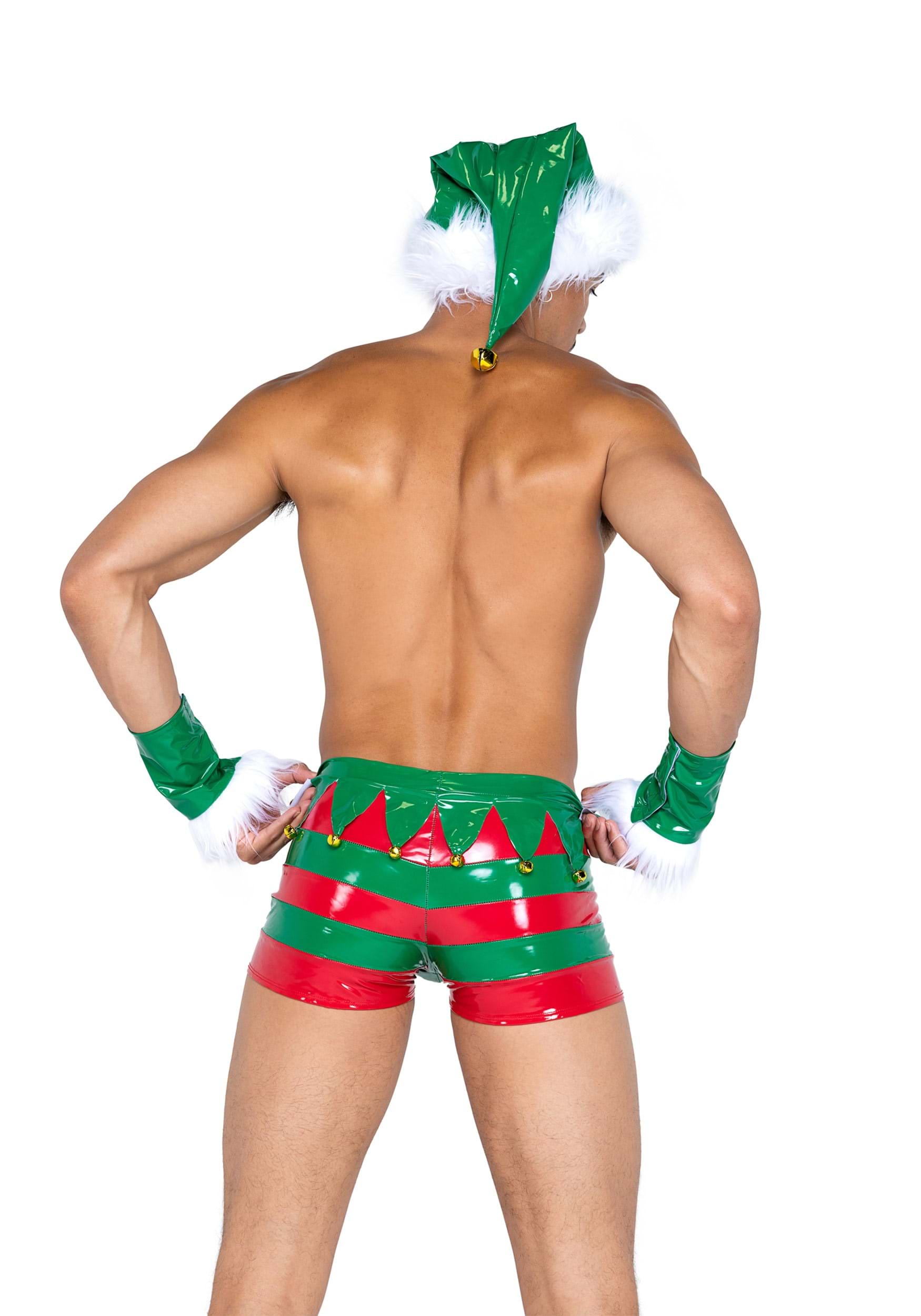 Naughty Men's Holiday Elf Fancy Dress Costume