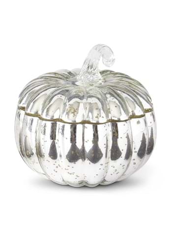 Silver Mercury Glass Pumpkin Candle Decoration