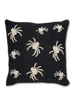 20 Inch Cotton Knit Black Cream Spider Pillow