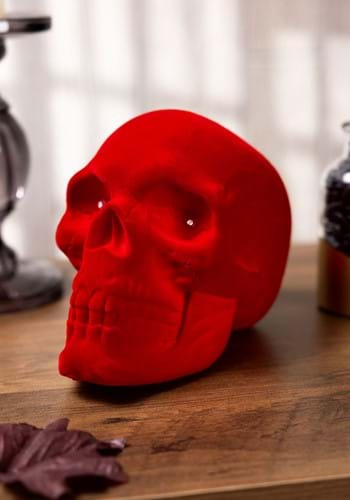 Flocked Velvet Skull Decoration