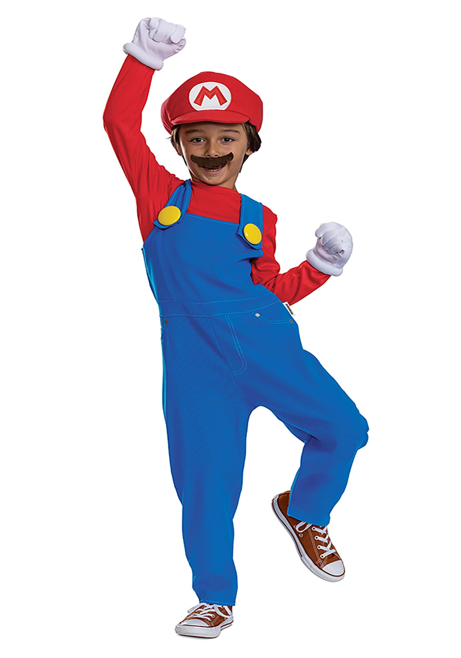 Kid's Super Mario Bros Premium Mario Fancy Dress Costume