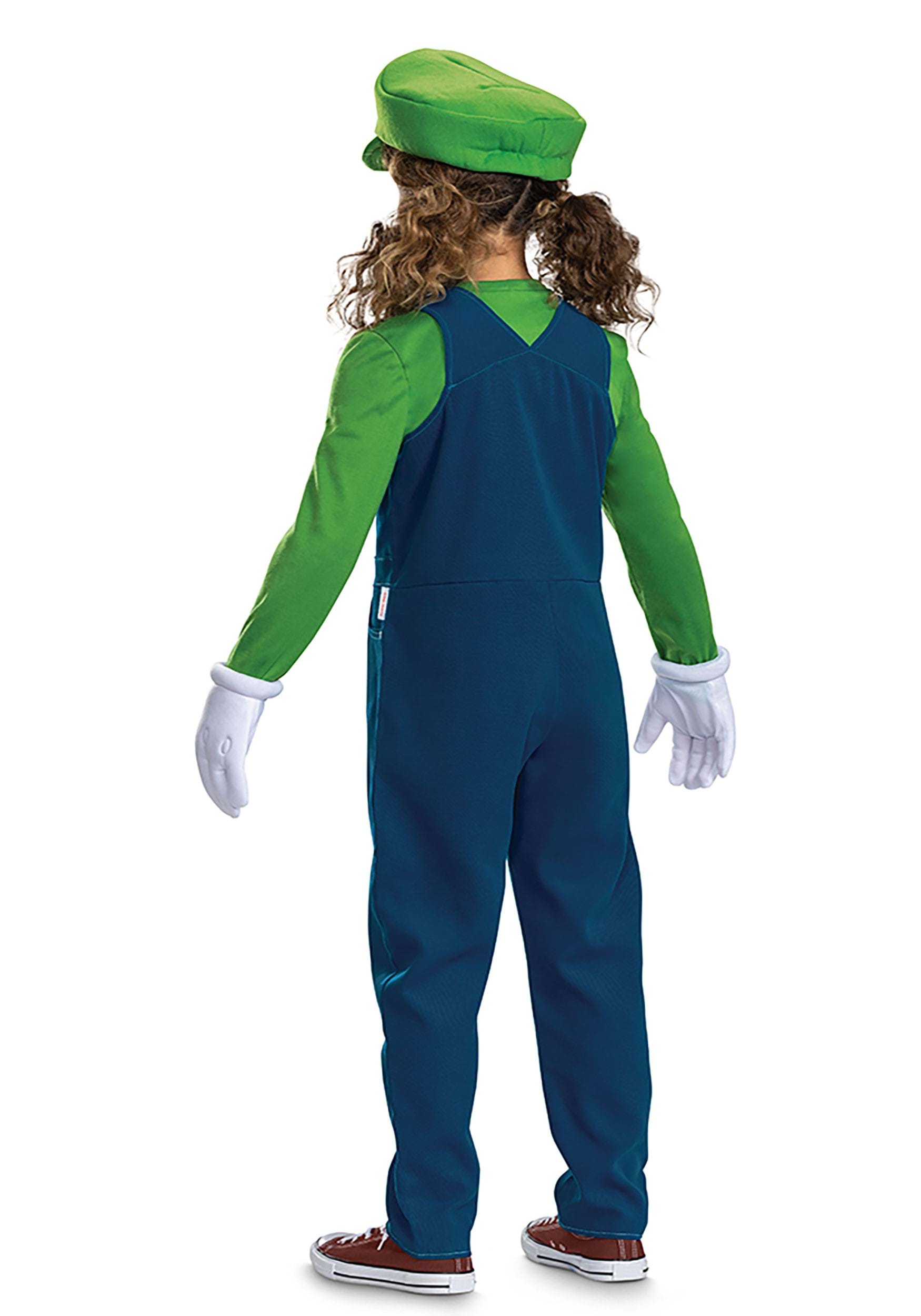 Kid's Super Mario Bros Premium Luigi Fancy Dress Costume