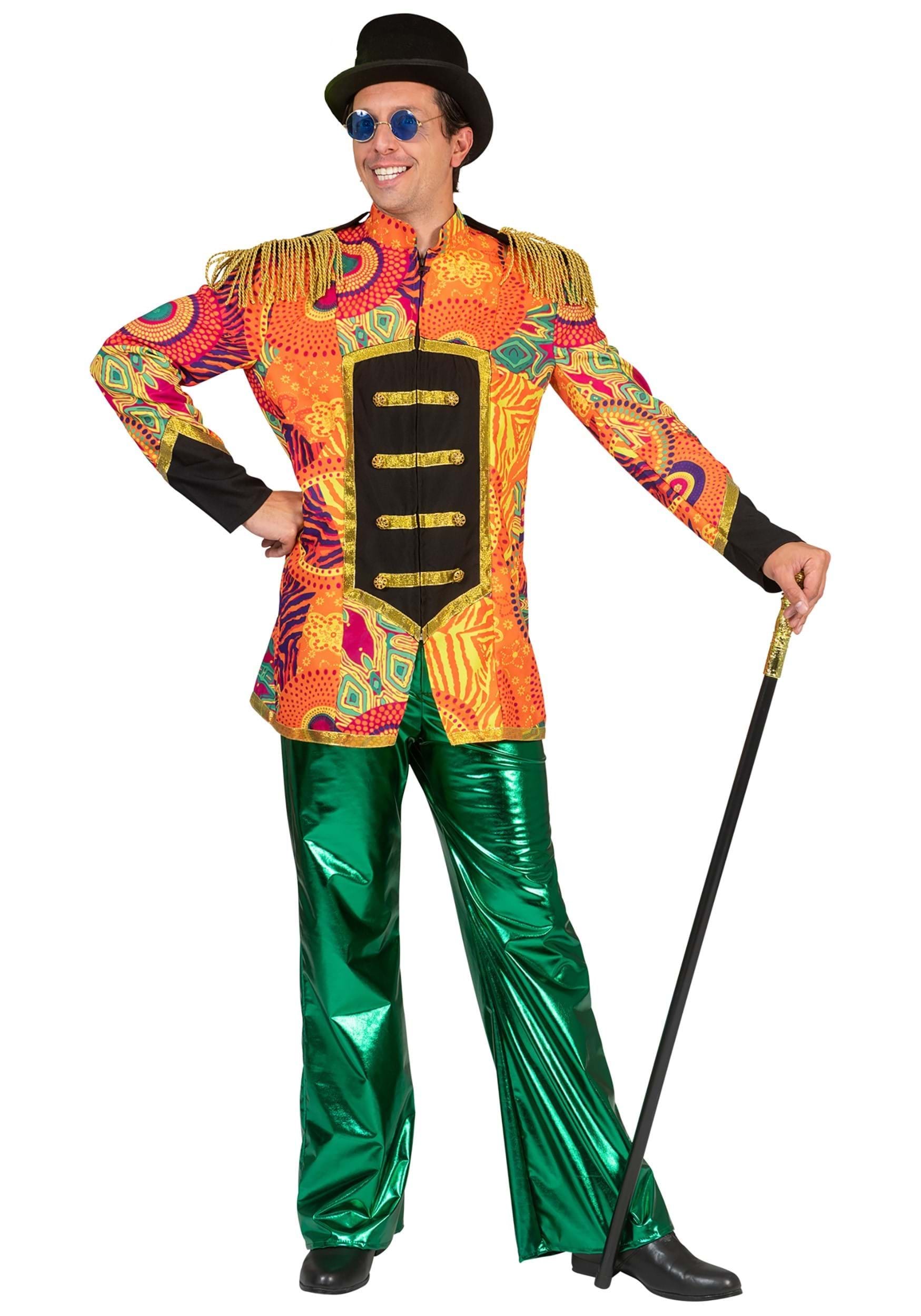 Men's Sgt. Pepper Album Inspired Orange Jacket , Celebrity Fancy Dress Costumes