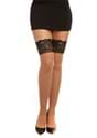 Women's Sheer Beige Thigh Highs with Black Scallop