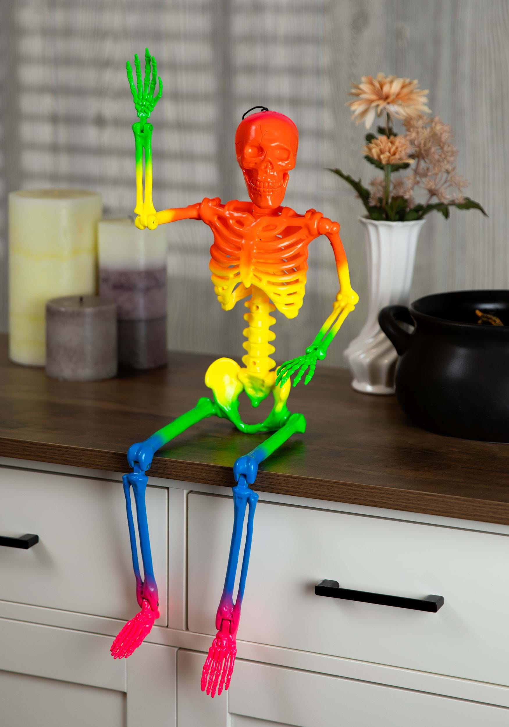 24 Rainbow Skeleton Halloween Prop , Skeleton Decorations