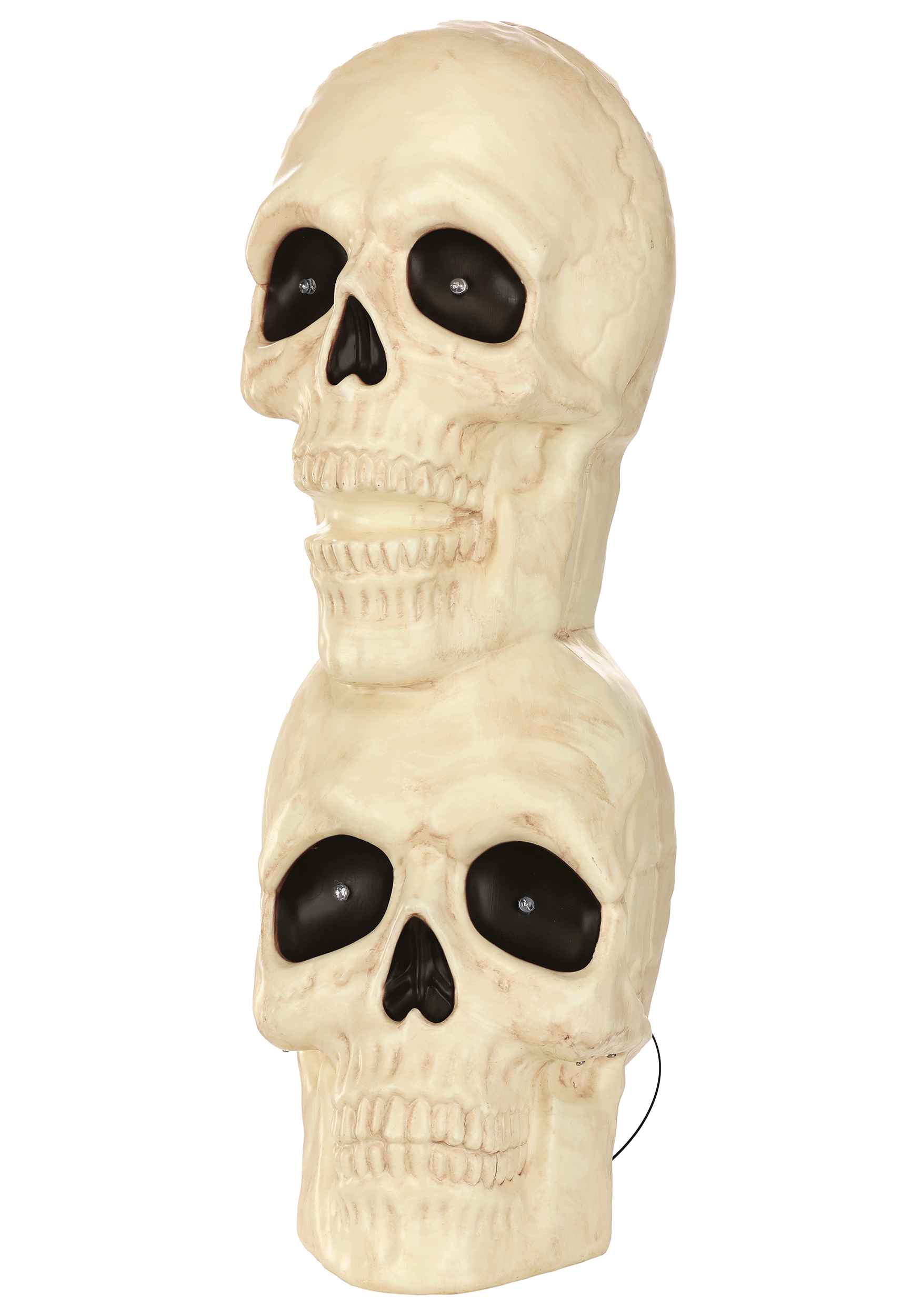 27.5 Double Stacked Sound Activated Skulls With Light Up Eyes Halloween Decoration