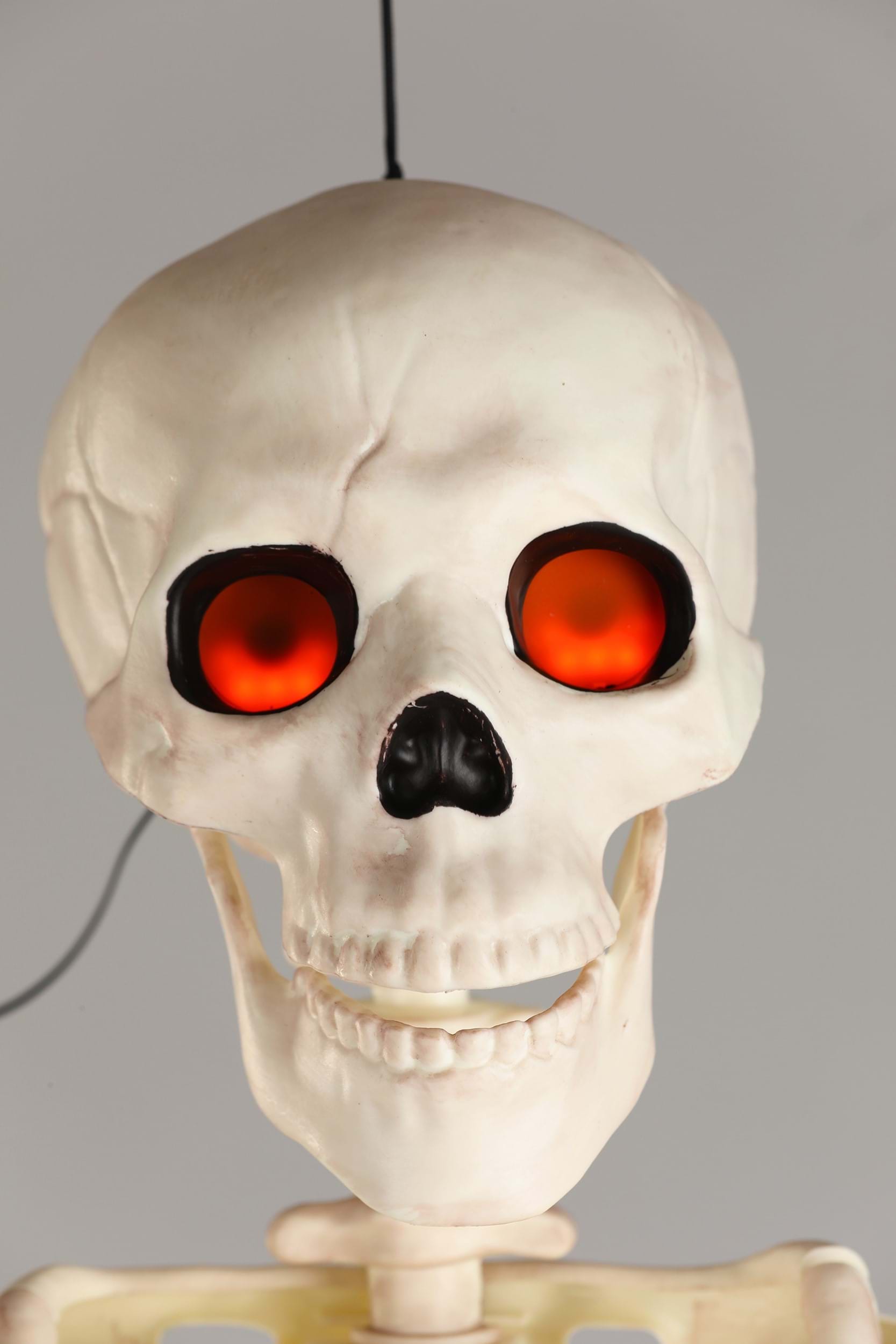 5FT Deluxe Flaming Light Up Eyes & Talking Skeleton Halloween Prop , Skeleton Decorations