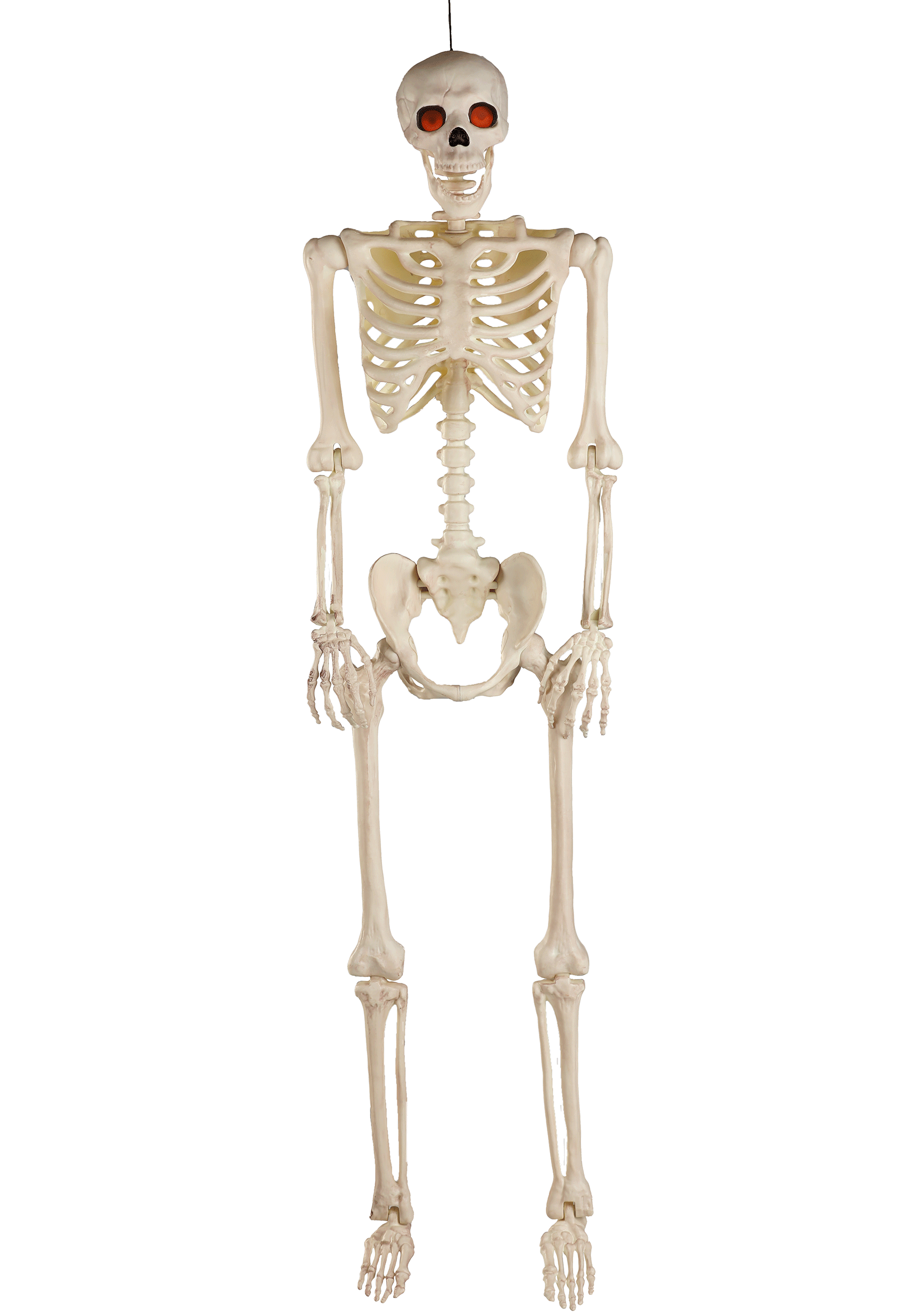5FT Deluxe Flaming Light Up Eyes & Talking Skeleton Halloween Prop , Skeleton Decorations