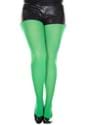 Womens Plus Kelly Green Opaque Tights