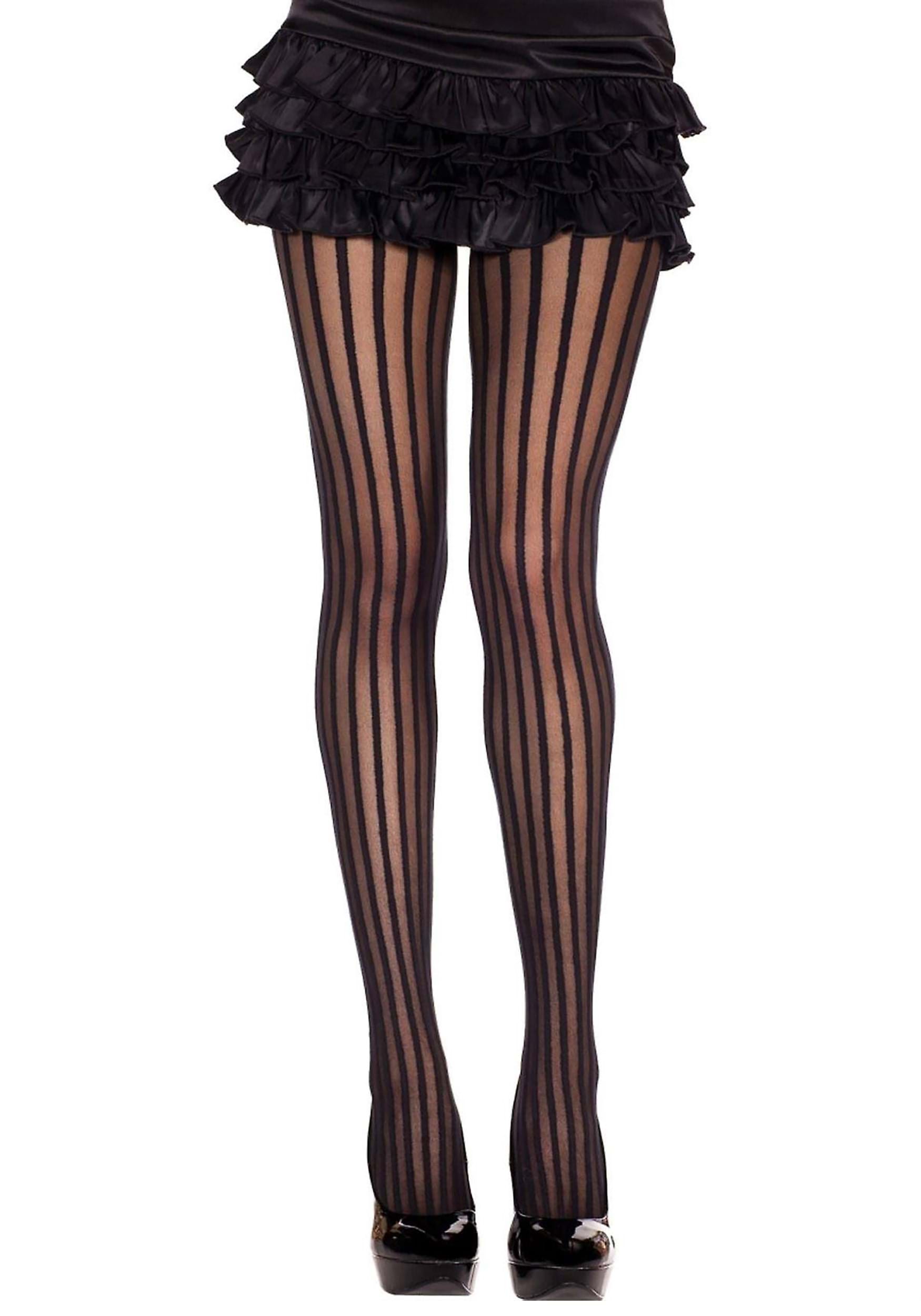 Women's Vertical Black Stripe Stockings , Fancy Dress Costume Tights