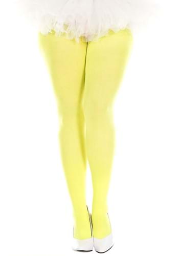 Womens Plus Yellow Opaque Tights