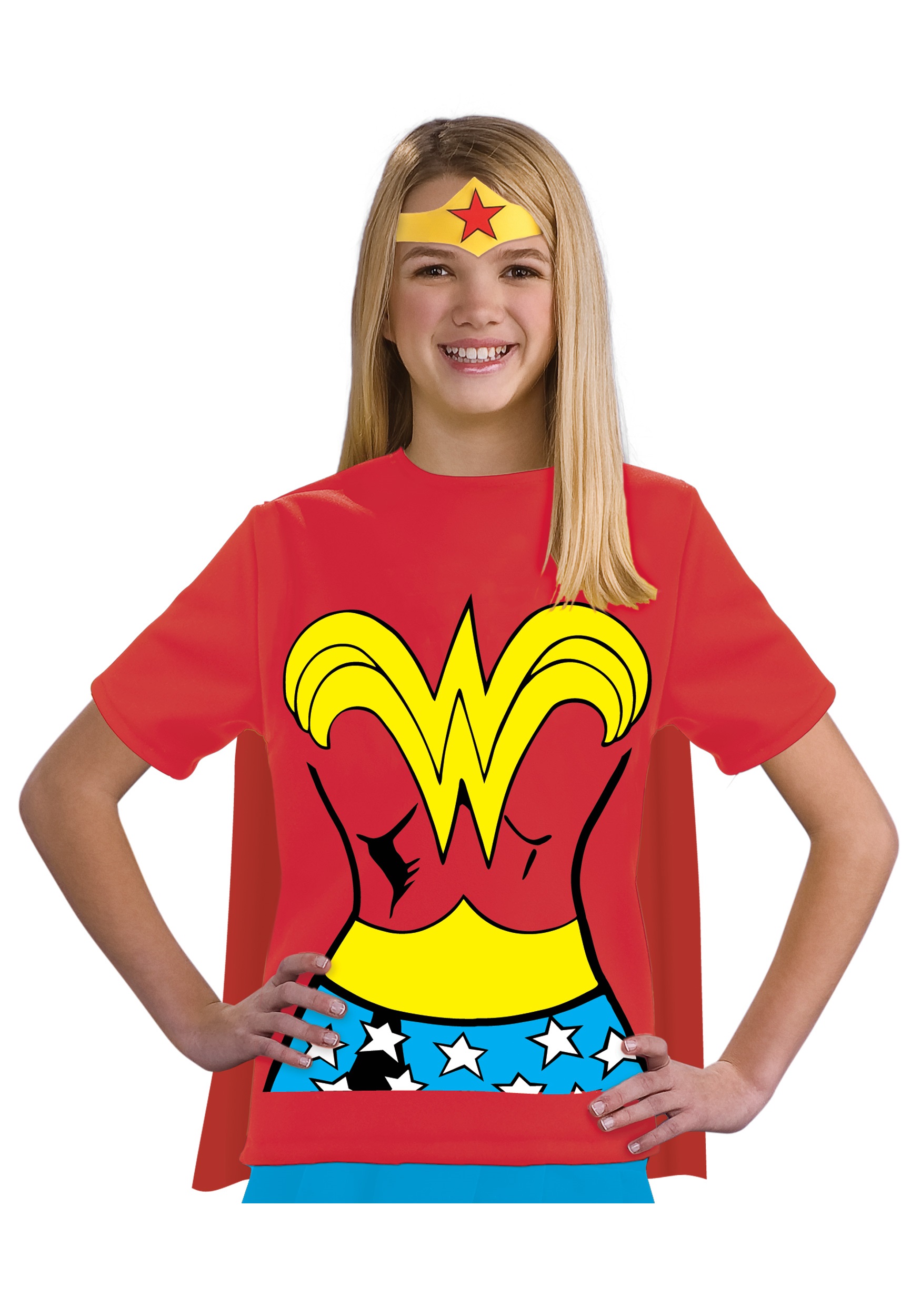 Child Wonder Woman T-Shirt Fancy Dress Costume