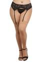 Womens Plus Size Beige Sheer Solid Top Thigh High