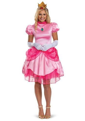 Womens Deluxe Super Mario Bros Princess Peach Costume