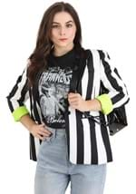 Women's White and Black Stripe Blazer Alt 1