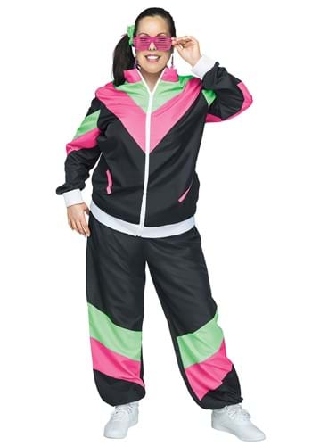 Womens Plus Size 80s Track Suit Costume