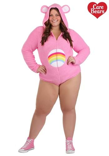 Plus Size Womens Cheer Bear Romper Costume