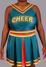 Plus Size Green Cheerleader Costume for Women Alt 4