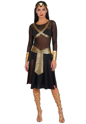 Womens Sheer Black Gold Cleopatra Costume