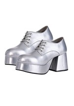 Mens Silver Disco Pimp Shoes