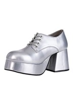 Mens Silver Disco Pimp Shoes Alt 1
