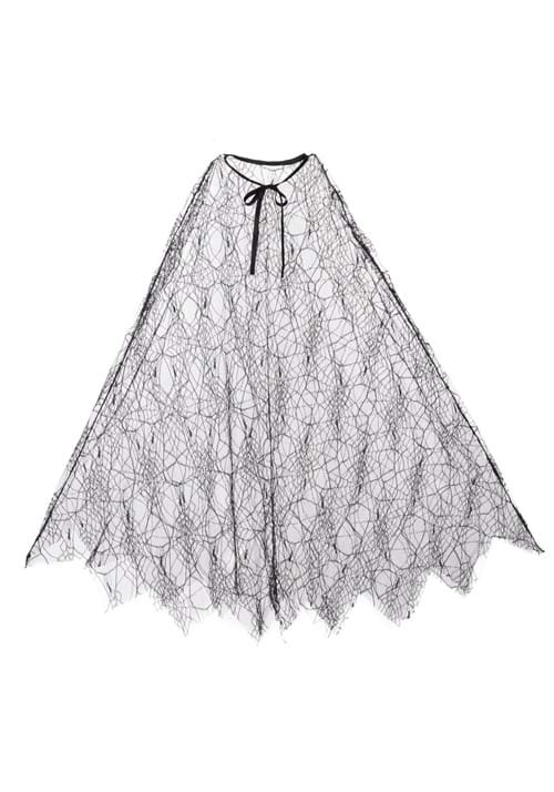Adult Black Sheer Cobweb Costume Cape