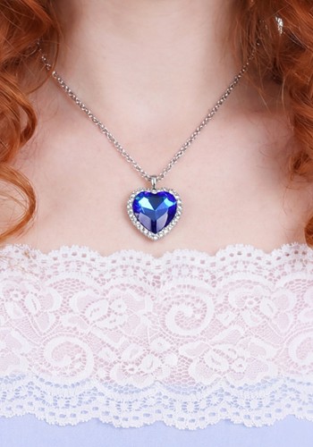 Sea Blue Diamond Costume Necklace