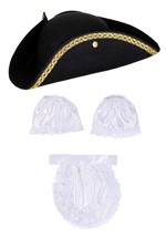 Colonial Tricorn Hat Costume Accessory Kit