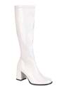 Womens Patent White Gogo Costume Boots