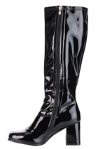 Womens Patent Black Gogo Costume Boots Alt 5