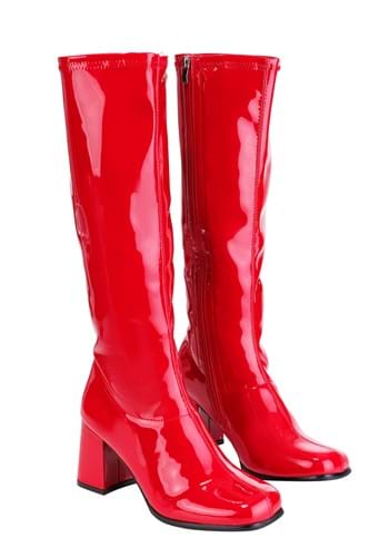 Womens Patent Red Gogo Costume Boots