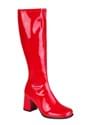 Womens Patent Red Gogo Costume Boots