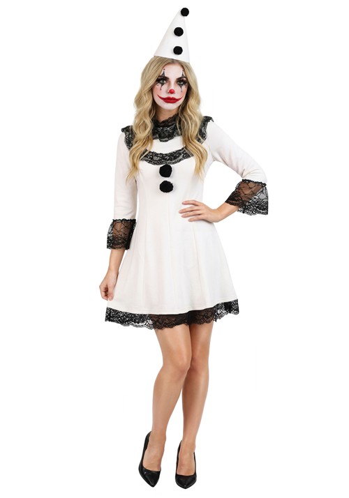 Womens Pierrot Clown Costume