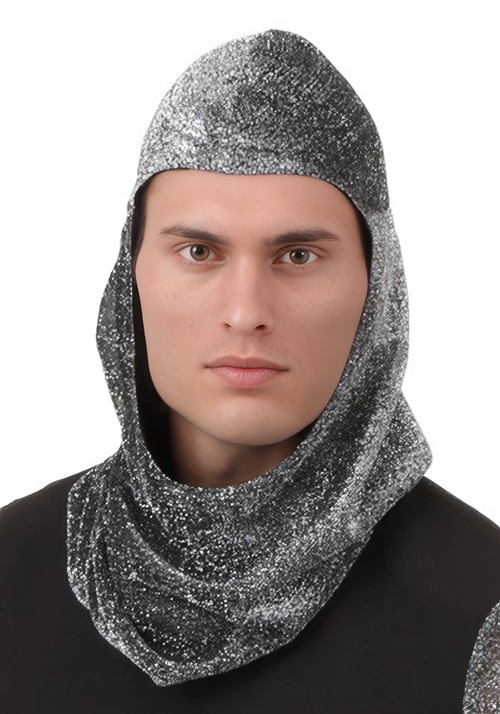 Adult Knight Costume Faux Chainmail Hood