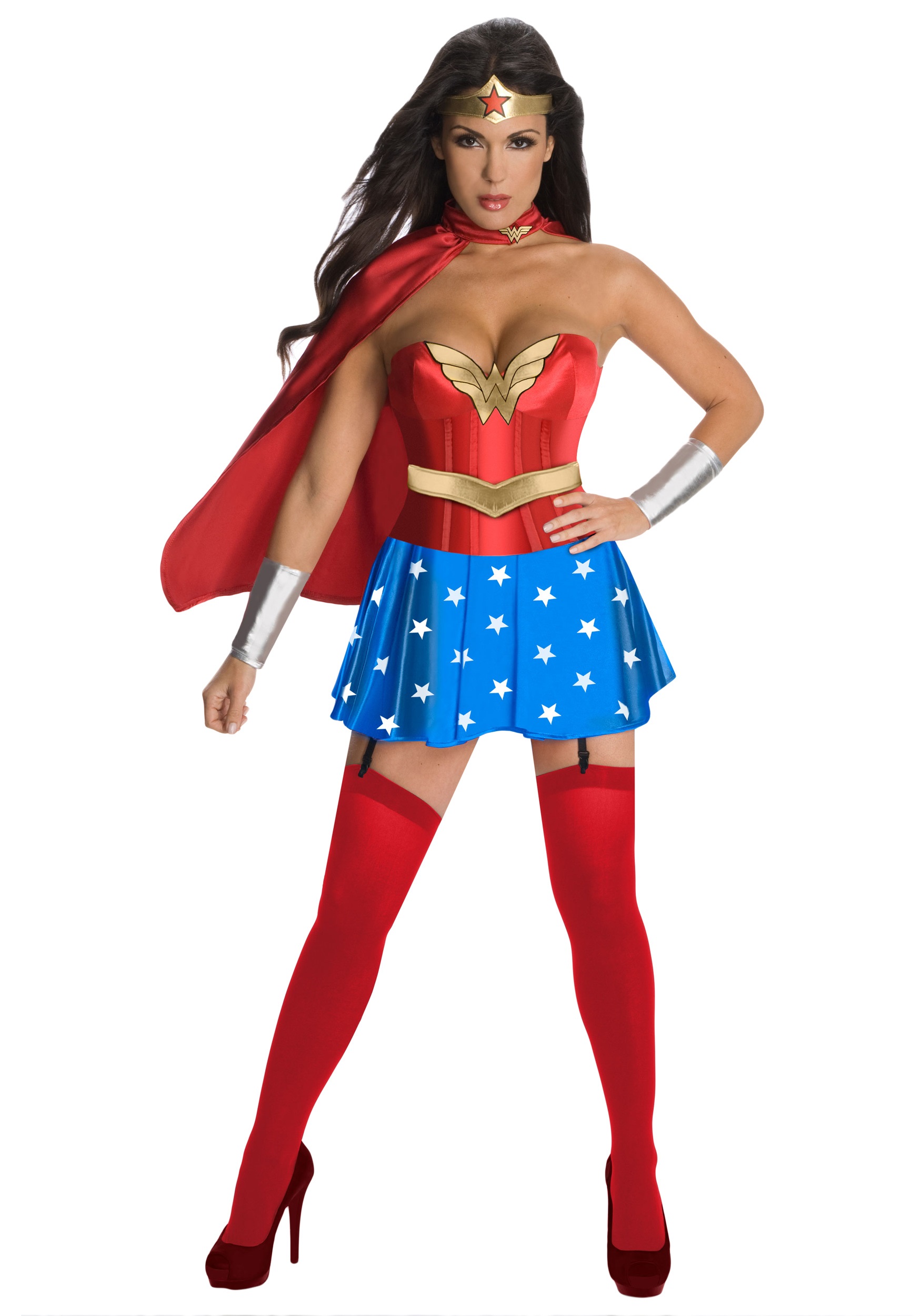 Wonder Woman Corset Fancy Dress Costume