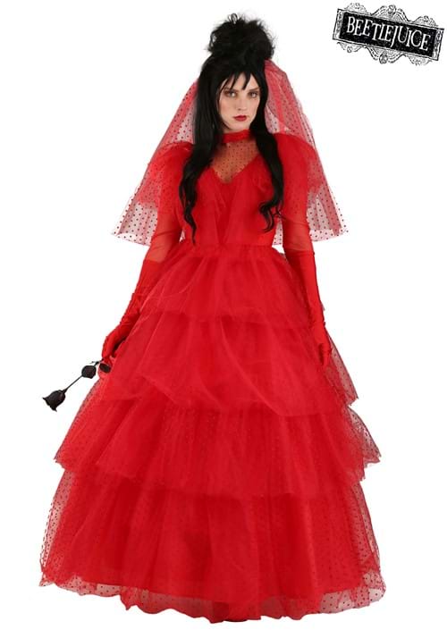 Womens Premium Lydia Deetz Wedding Dress Costume