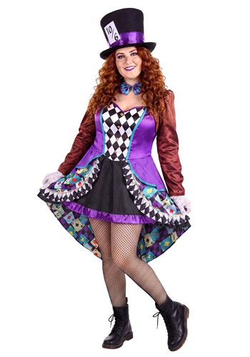 Plus Deluxe Raving Mad Hatter Costume for Women