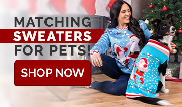 Matching Christmas Sweaters for Dog and Owner
